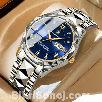 POEDAGAR 615 Diamond Cut Watch For Men